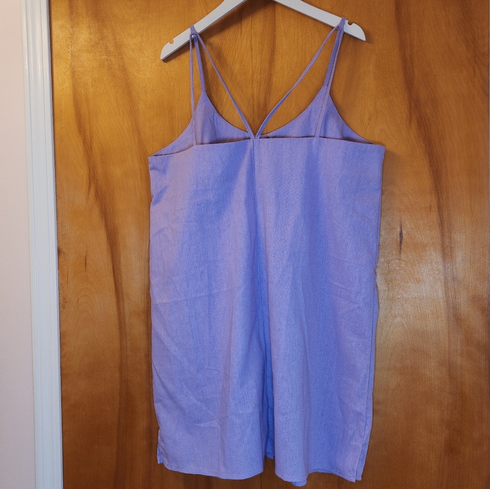 Xrestukom Women's Linen Mini Dress in Lilac, Size Large NIB - Picture 8 of 12